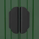 Garden Shed Green 192x772x223 cm Galvanised Steel - Close-Up Angle