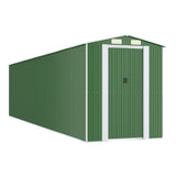Garden Shed Green 192x855x223 cm Galvanised Steel - Front View