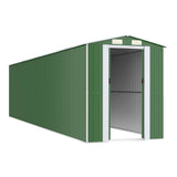 Garden Shed Green 192x855x223 cm Galvanised Steel - Side View