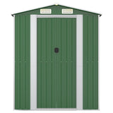 Garden Shed Green 192x855x223 cm Galvanised Steel - Top-Down View