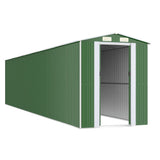 Garden Shed Green 192x938x223 cm Galvanised Steel - Side View