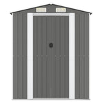 Garden Shed Light Grey 192x191x223 cm Galvanised Steel