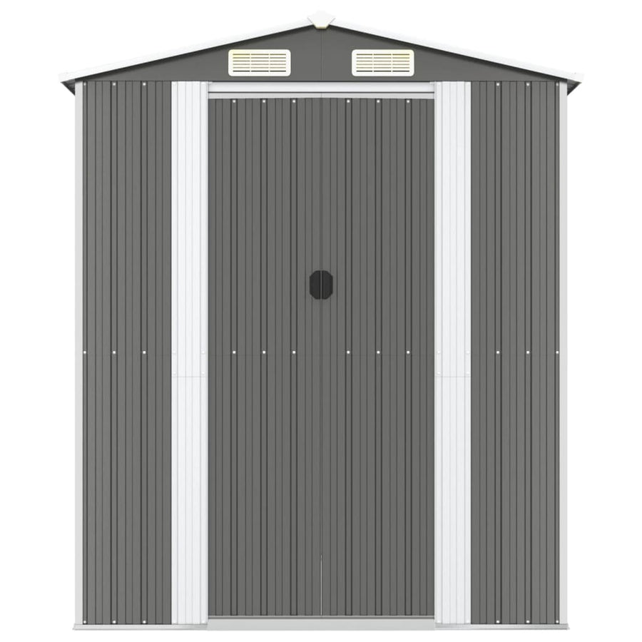 Garden Shed Light Grey 192x191x223 cm Galvanised Steel