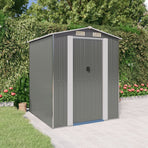 Garden Shed Light Grey 192x191x223 cm Galvanised Steel