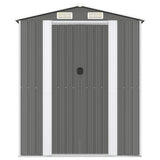 Garden Shed Light Grey 192x274x223 cm Galvanised Steel