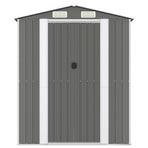 Garden Shed Light Grey 192x357x223 cm Galvanised Steel