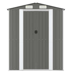 Garden Shed Light Grey 192x440x223 cm Galvanised Steel