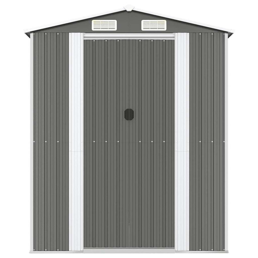 Garden Shed Light Grey 192x440x223 cm Galvanised Steel