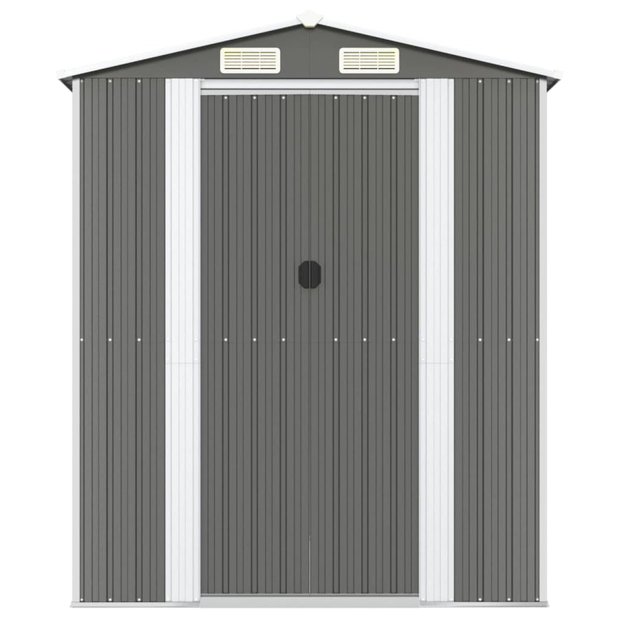 Garden Shed Light Grey 192x689x223 cm Galvanised Steel