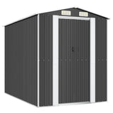 Garden Shed Anthracite 192x274x223 cm Galvanised Steel - Front View