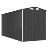 Garden Shed Anthracite 192x440x223 cm Galvanised Steel - Rear View