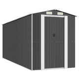 Garden Shed Anthracite 192x523x223 cm Galvanised Steel - Front View