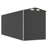 Garden Shed Anthracite 192x523x223 cm Galvanised Steel - Rear View
