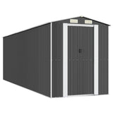 Garden Shed Anthracite 192x606x223 cm Galvanised Steel - Front View
