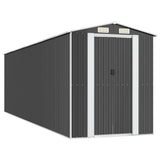 Garden Shed Anthracite 192x689x223 cm Galvanised Steel - Front View