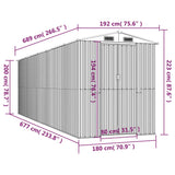 Garden Shed Anthracite 192x689x223 cm Galvanised Steel - Low Angle