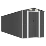 Garden Shed Anthracite 192x772x223 cm Galvanised Steel - Front View