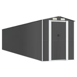Garden Shed Anthracite 192x1021x223 cm Galvanised Steel - Front View