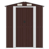 Garden Shed Dark Brown 192x191x223 cm Galvanised Steel