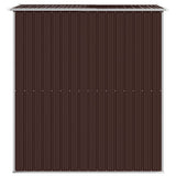 Garden Shed Dark Brown 192x191x223 cm Galvanised Steel - 45-Degree Angle