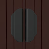 Garden Shed Dark Brown 192x191x223 cm Galvanised Steel - Close-Up Angle