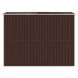 Garden Shed Dark Brown 192x274x223 cm Galvanised Steel - 45-Degree Angle