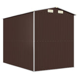Garden Shed Dark Brown 192x274x223 cm Galvanised Steel - Rear View