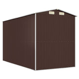 Garden Shed Dark Brown 192x357x223 cm Galvanised Steel - Rear View