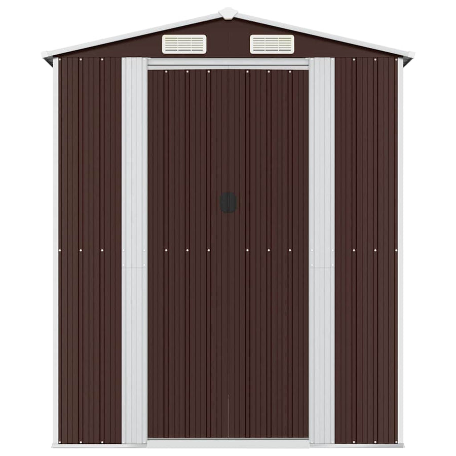 Garden Shed Dark Brown 192x440x223 cm Galvanised Steel