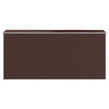 Garden Shed Dark Brown 192x440x223 cm Galvanised Steel - 45-Degree Angle