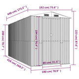 Garden Shed Dark Brown 192x440x223 cm Galvanised Steel