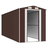 Garden Shed Dark Brown 192x523x223 cm Galvanised Steel
