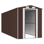Garden Shed Dark Brown 192x523x223 cm Galvanised Steel