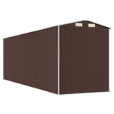 Garden Shed Dark Brown 192x606x223 cm Galvanised Steel - Rear View