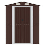 Garden Shed Dark Brown 192x689x223 cm Galvanised Steel