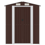 Garden Shed Dark Brown 192x689x223 cm Galvanised Steel