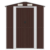 Garden Shed Dark Brown 192x689x223 cm Galvanised Steel - Side View