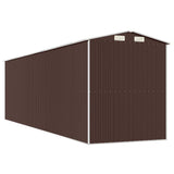 Garden Shed Dark Brown 192x689x223 cm Galvanised Steel - Rear View