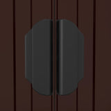 Garden Shed Dark Brown 192x689x223 cm Galvanised Steel - Close-Up Angle