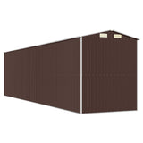 Garden Shed Dark Brown 192x772x223 cm Galvanised Steel - Rear View