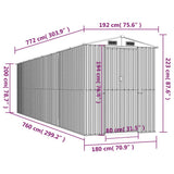 Garden Shed Dark Brown 192x772x223 cm Galvanised Steel