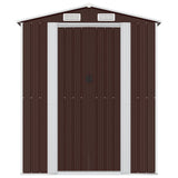 Garden Shed Dark Brown 192x855x223 cm Galvanised Steel
