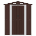 Garden Shed Dark Brown 192x855x223 cm Galvanised Steel