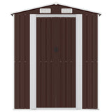 Garden Shed Dark Brown 192x855x223 cm Galvanised Steel - Side View