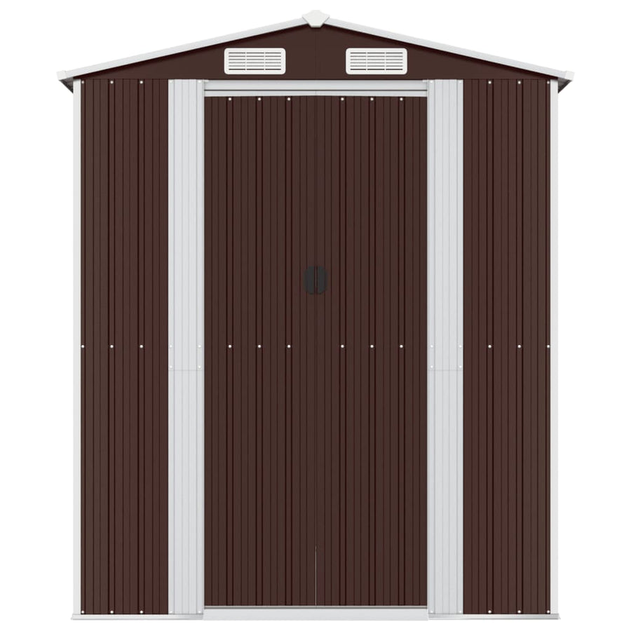Garden Shed Dark Brown 192x855x223 cm Galvanised Steel