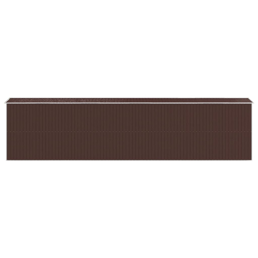 Garden Shed Dark Brown 192x855x223 cm Galvanised Steel
