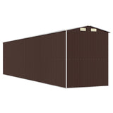 Garden Shed Dark Brown 192x855x223 cm Galvanised Steel - Rear View
