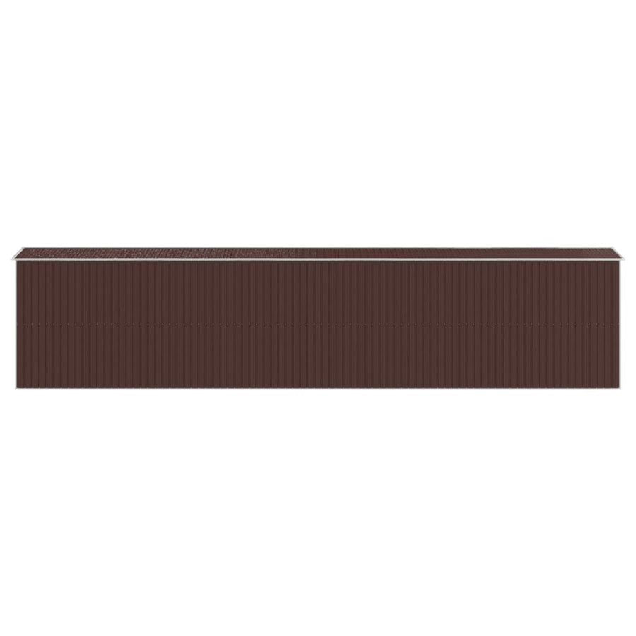 Garden Shed Dark Brown 192x938x223 cm Galvanised Steel