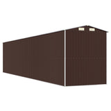 Garden Shed Dark Brown 192x938x223 cm Galvanised Steel - Rear View