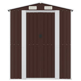 Garden Shed Dark Brown 192x1021x223 cm Galvanised Steel - Side View